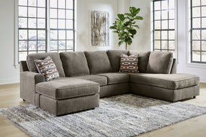 Complete your at-home retreat with this casually chic sectional with chaise. The luxe herringbone chenille upholstery is indulgently plush to the touch. With its clean-lined construction, this sectional seamlessly pairs with contemporary aesthetics, makin