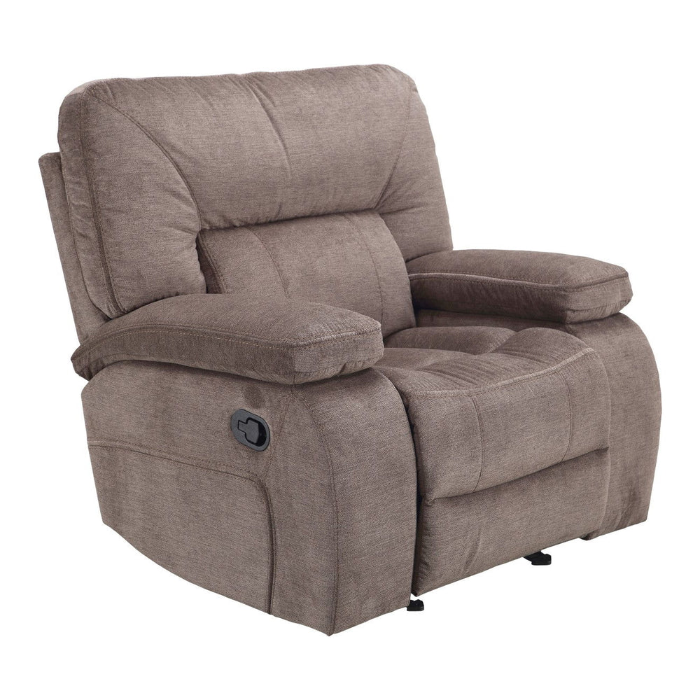 Combining the best of both a recliner and a glider, this stylish Manual Glider Recliner gives you endless options. Relax with your feet up or enjoy the soothing effect of its smooth gliding motion.<br/><br/><b>Product Features</b><ul><li>Manual-powered se