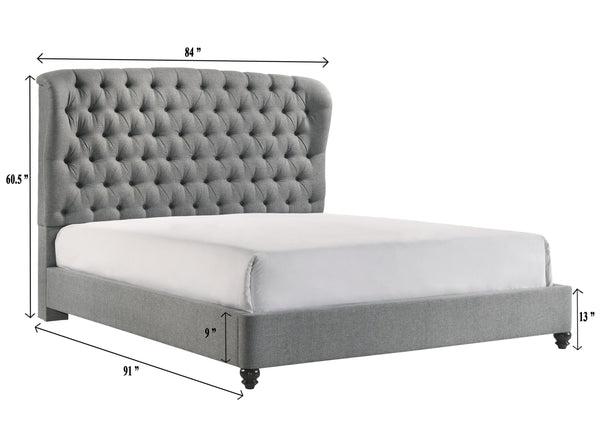 Linda - King Bed - Gray