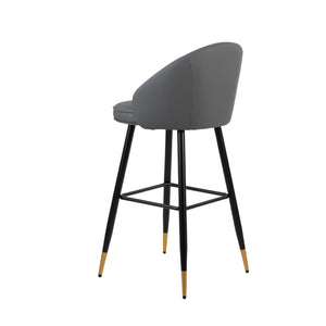 Oliver - Vegan Leather Bar Chair (Set of 2) - Gray