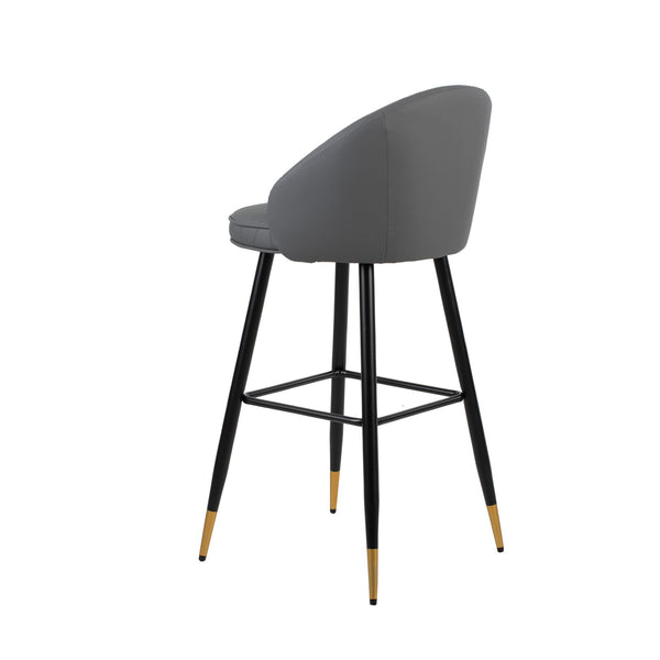 Oliver - Vegan Leather Bar Chair (Set of 2) - Gray