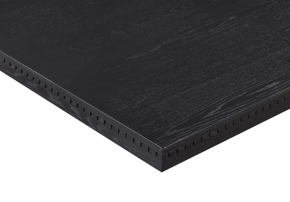 Elevate your dining experience with this elegant counter-height dining group, designed for both style and functionality. The sophisticated table features a rich, dark finish with intricate detailing along the edges, creating a refined and timeless appeal.