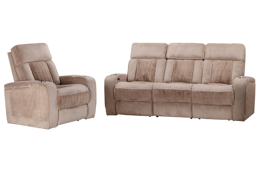 Spice up your movie nights with the Equinox Sofa Group. Consisting of the coordinating Equinox Power Sofa, Power Console Loveseat, and Power Recliner, each piece in the group features teddy-bear-soft fabric that is perfect for snuggling! All power seats a