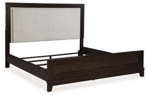 Neymorton - Dark Grayish Brown - California King Upholstered Panel Bed