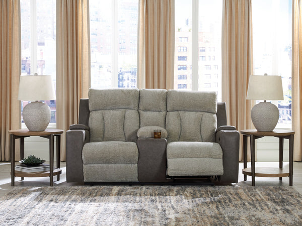  reimagined for the modern home. This power reclining loveseat combines premium comfort with smart features like built-in storage arms