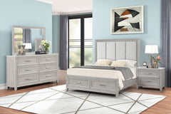 Fiona - 5/0 Queen 4 Piece Bedroom Set (Bed & Dresser & Mirror & Nightstand) - Gray