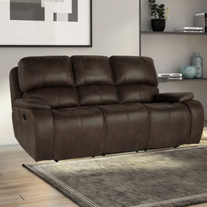 Brookings - Sofa With Dual Recliner - Brown