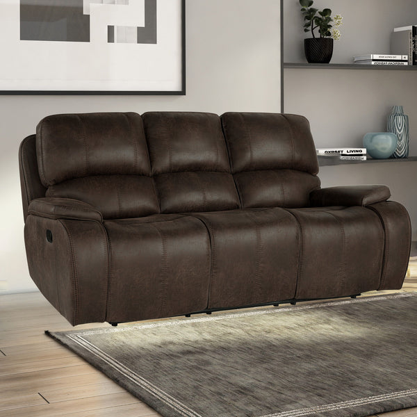 Brookings - Sofa With Dual Recliner - Brown