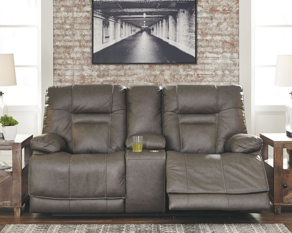 Big and bold, this power reclining loveseat with console and Easy Viewâ„¢ power adjustable headrests delivers comfort at the touch of a button. Easily position the recliner, its headrest and the lumbar support to your liking for maximum comfort. Plus, wit