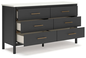 Cadmori - Black / White - Six Drawer Dresser