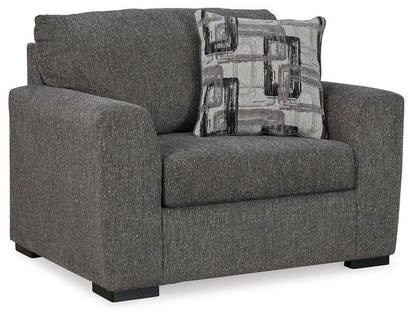 Contemporary in scale and silhouette, this oversized chair embodies curated comfort. An impressive width provides ample room to spread out without compromising on style. Kick back with family and friends for the latest streaming hit or big gameâ€”with thi