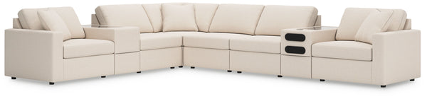 Looking cool and contemporary is great. But when it comes down to it, youâ€™re all about low-maintenance lounging. With the performance fabric on this sectional with audio system, cleaning spills is a breeze. Its customizable modular design caters to your