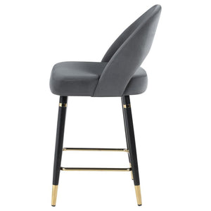Lindsey - Velvet Upholstered Counter Chair (Set of 2) - Gray