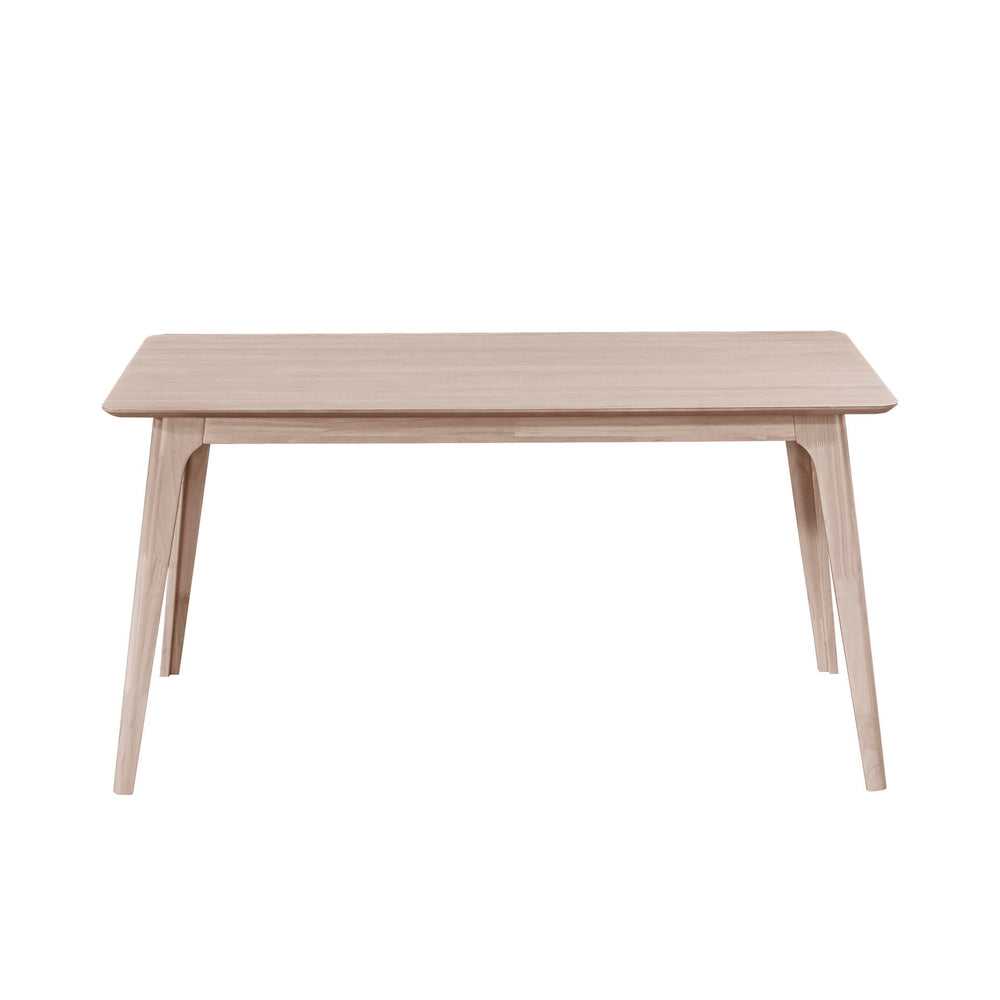 The Oscar Mid-Century Modern Wood Dining Table is a perfect blend of timeless style and practical functionality for your dining space. Crafted from solid Rubberwood and Ash Veneers, this dining table is designed to last, providing a durable and long-lasti