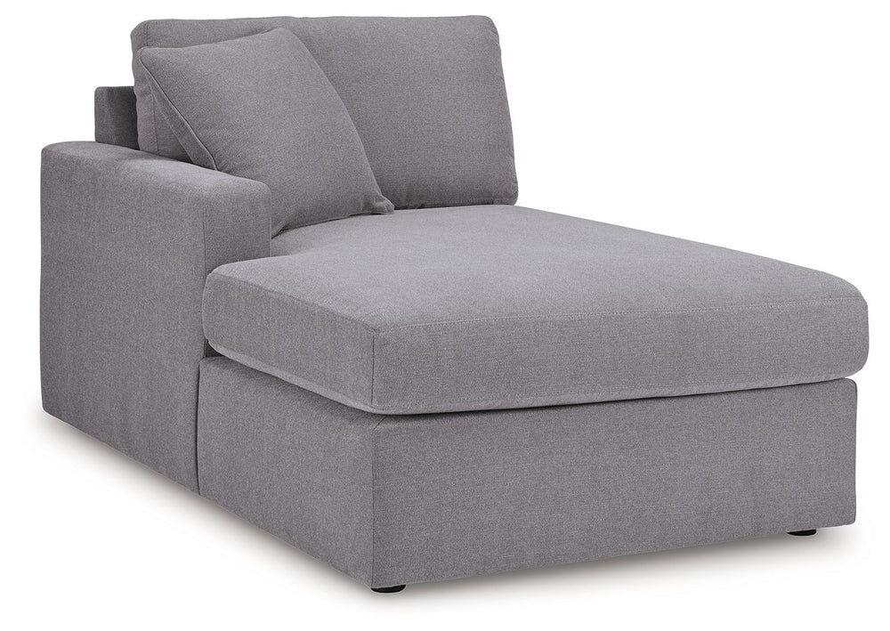 This left-arm facing corner chaise is made with Next-Gen Nuvellaâ„¢ (polyester) fade-resistant, washable fabric. Fully finished on all sides, it pairs with other items in the series to make a modular sectional.<br><br><b>Additional Dimensions</b><br><ul><