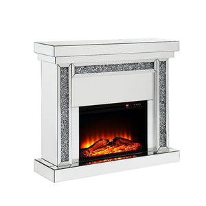 The Noralie Console Fireplace will add a contemporary touch to any room in your home. With its clean lines, this brilliant rectangular accent piece showcases a distinctive style for an intriguing look. The unique piece has fully mirrored base and top and 