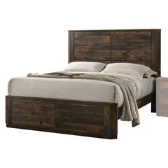 The Elettra bedroom collection provides a commanding presence in any bedroom. This contemporary bed features a rectangular headboard with low profile footboard and uniquely grooved panels, crafted with a transitional look that is an ideal addition to any 