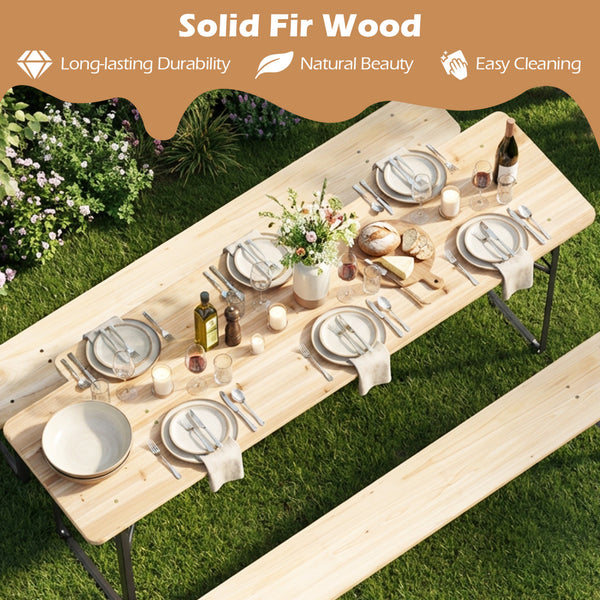 Solid fir wood for long-lasting durability and natural beauty<br>Allow for smooth touch and easy cleaning with splinter-free surface<br>Ensure stable and reliable support with sturdy metal frame<br>Reinforced X-shaped structure for additional stability<br