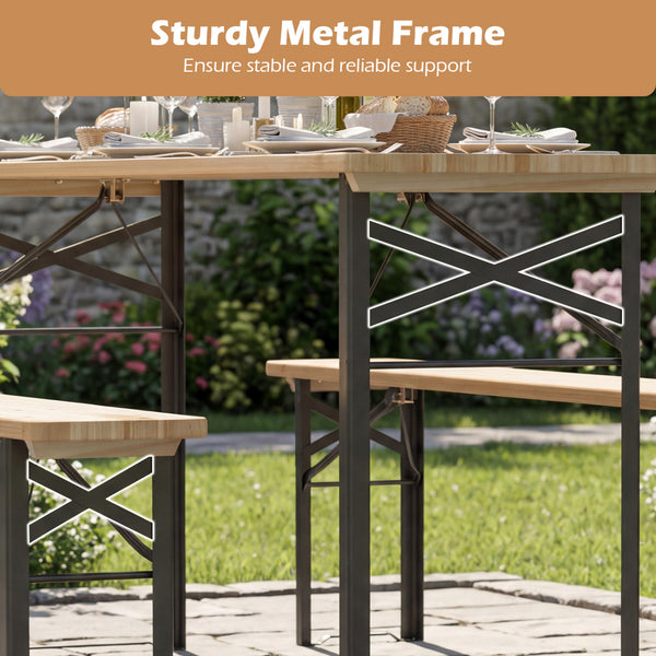 Solid fir wood for long-lasting durability and natural beauty<br>Allow for smooth touch and easy cleaning with splinter-free surface<br>Ensure stable and reliable support with sturdy metal frame<br>Reinforced X-shaped structure for additional stability<br