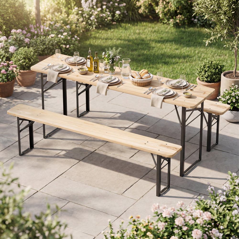 Solid fir wood for long-lasting durability and natural beauty<br>Allow for smooth touch and easy cleaning with splinter-free surface<br>Ensure stable and reliable support with sturdy metal frame<br>Reinforced X-shaped structure for additional stability<br