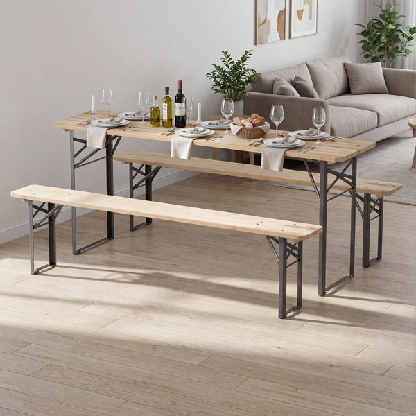 Solid fir wood for long-lasting durability and natural beauty<br>Allow for smooth touch and easy cleaning with splinter-free surface<br>Ensure stable and reliable support with sturdy metal frame<br>Reinforced X-shaped structure for additional stability<br