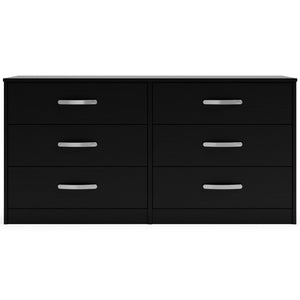 Finch - Black - Six Drawer Dresser - 29'' Height