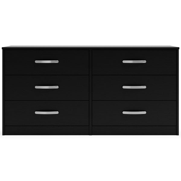 Finch - Black - Six Drawer Dresser - 29'' Height
