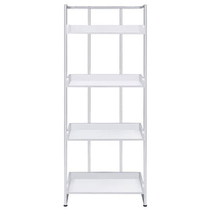 Ember - 4-Shelf Bookshelf White High - Gloss And Chrome