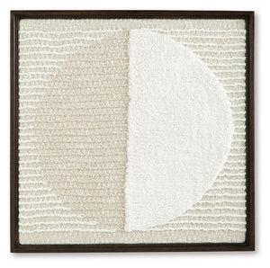 This wall decor is an inviting take on texture. Contrasting neutral hues add a chic flair to the woven geometric design. Stunning in its simplicity, this piece is a cozy addition to casual spaces.<br/><br/><b>Product Features</b><ul><li>Made with woven fa