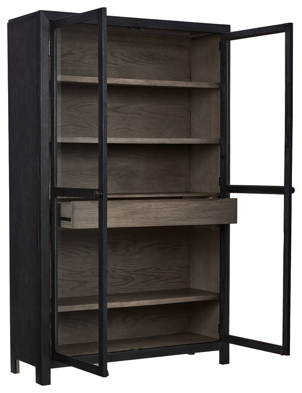 Lenston - Black / Gray - Accent Cabinet with 2 Doors