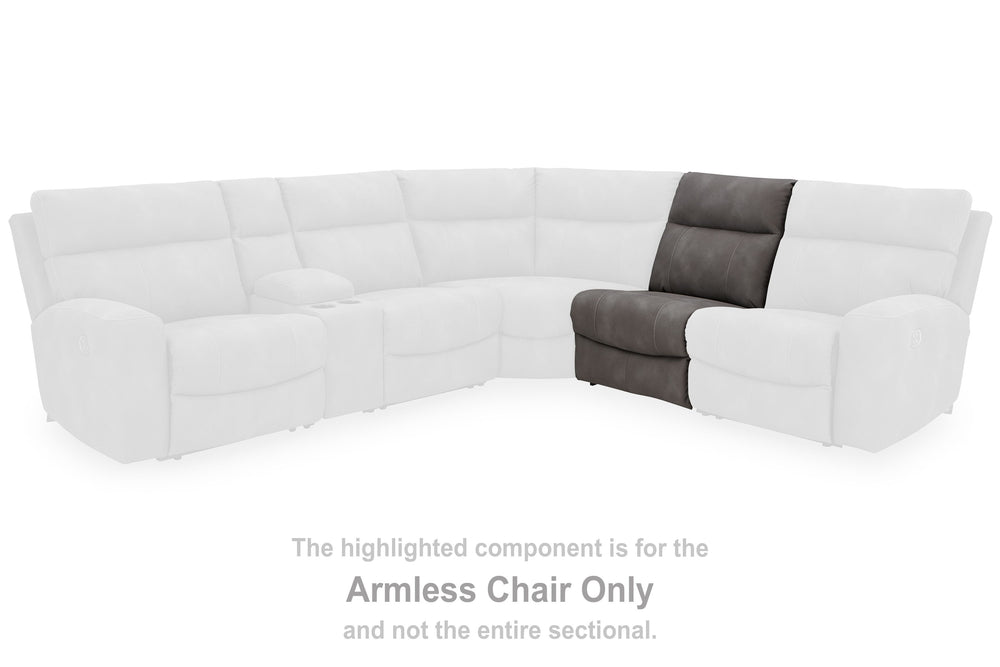 This armless chair is made with Next-Gen Durapella (polyester/polyurethane) upholstery. Pairs with other items in the series to make a modular sectional.<br><br><b>Additional Dimensions</b><br><ul><li>Seat height: 22-"</li><li>Top of cushion to top of bac