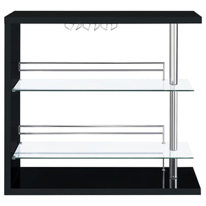 Prescott - Rectangular Home Wine Table - Black High Gloss