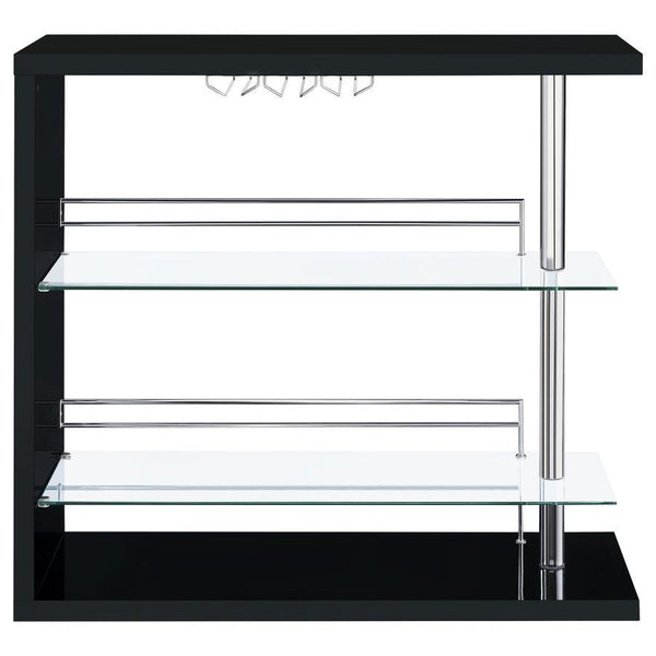 Prescott - Rectangular Home Wine Table - Black High Gloss