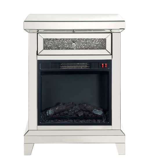 The Noralie LED Electric Fireplace will add a contemporary touch to any room in your home. With its clean lines, this brilliant rectangular accent piece showcases a distinctive style for an intriguing look. The unique piece has beautiful mirrored finish a