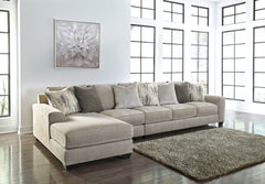 Plush and lovely, this large sectional delights with deep comfort. Itâ€™s casually styled with big, roomy seats and modern textured chenille upholstery. Youâ€™ll find comfort in its soft back and reversible seat cushions. Guests are sure to fight over who