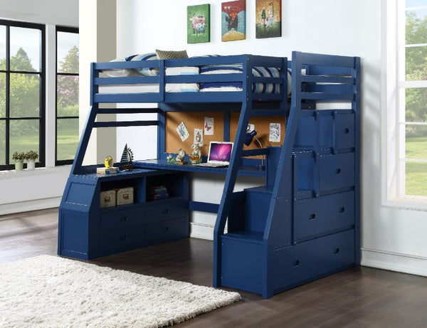 Jason II - Twin Bed - Navy Blue Finish