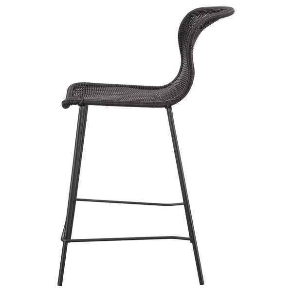 Mckinley - Faux Rattan Metal Counter Chair (Set of 2) - Brown