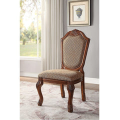 Chateau De Ville - Side Chair (Set-2) - Brown, Dark - 29-"<br/><br/><b>Product Features</b><ul><li>Case: 2Pc/1Ctn</li><li>Finish: Fabric & Cherry</li></ul><br/>