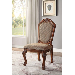 Chateau De Ville - Side Chair (Set-2) - Brown, Dark - 29-"<br/><br/><b>Product Features</b><ul><li>Case: 2Pc/1Ctn</li><li>Finish: Fabric & Cherry</li></ul><br/>