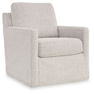 This swivel glider accent chair makes everyday lounging refreshingly low-maintenance. Handle spills with ease thanks to washable performance fabric. This chair delivers form and function all in one, keeping messes manageable so you donâ€™t have to.<br><br