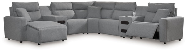 Looking cool and contemporary is great. But when it comes down to it, youâ€™re all about low-maintenance lounging. With the performance fabric on this power reclining sectional with chaise, cleaning spills is a breeze. Its modular design caters to your ev