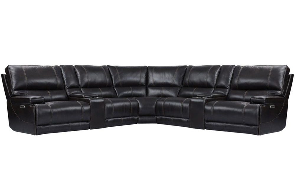 Even commercials are more tolerable when you-'re relaxing in the plush comfort of this six-piece sectional seating group. You-'ll love the luxury of its two power recliners on each end that feature power headrests. Between those, you-'ll find and armless 