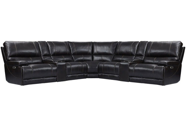 Even commercials are more tolerable when you-'re relaxing in the plush comfort of this six-piece sectional seating group. You-'ll love the luxury of its two power recliners on each end that feature power headrests. Between those, you-'ll find and armless 