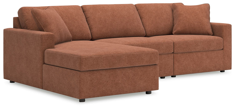 Looking cool and contemporary is great. But when it comes down to it, youâ€™re all about low-maintenance lounging. With the performance fabric on this sectional with chaise, cleaning spills is a breeze. And its customizable modular design caters to your e