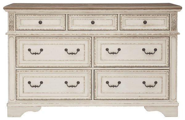 Realyn - White / Brown / Beige - Dresser - 7-drawer