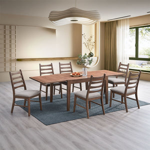 Mayah - Side Chair (Set of 2) - Gray Linen & Walnut Finish