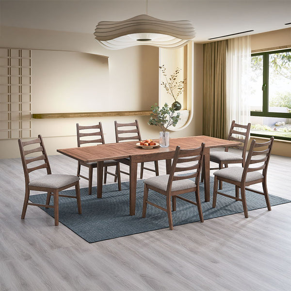 Mayah - Side Chair (Set of 2) - Gray Linen & Walnut Finish