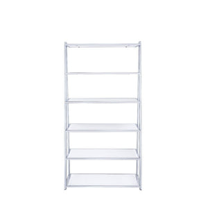 Coleen - Bookshelf - White High Gloss & Chrome
