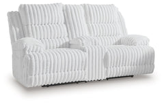 We donâ€™t know about you, but one look at this power reclining loveseat makes us want to settle in and never leave. Thereâ€™s so much to loveâ€”we-'ll start with its cozy corduroy and stylish contemporary design. Did we mention the generous seat and tall