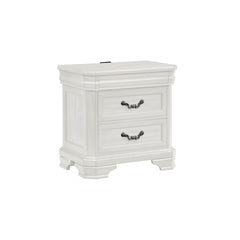 Introducing the Lyndhurst Nightstand in Vintage Whiteâ€”an essential piece for any bedroom sanctuary. Crafted from solid Acacia, Acacia veneers, and manufactured wood, this nightstand ensures lasting durability. Its heirloom white finish, achieved through